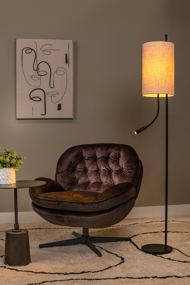 Lucide MAGIC - Stojacia lampa - Ø 24 cm - 1xE27 - Čierna